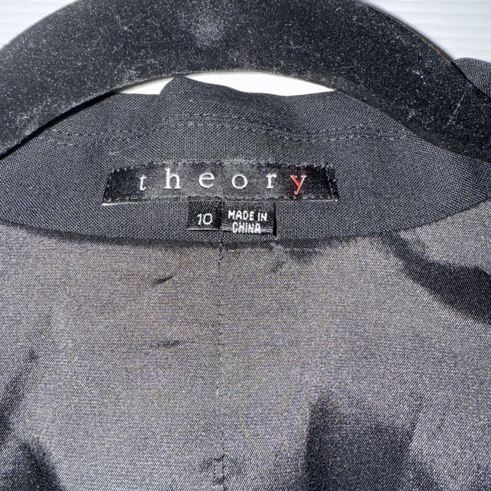 Theory Blazer 10 Charcoal Relleo Tailor Structured Workwear Office Minimalist - Picture 4 of 12
